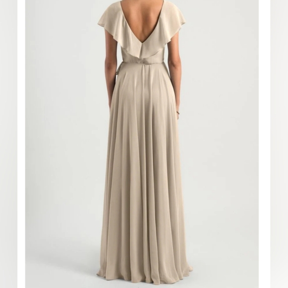 JENNY YOO NWT MARIGOLD CHIFFON WRAP FAYE DRESS - Picture 7 of 8